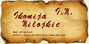 Ikonija Milojkić vizit kartica
